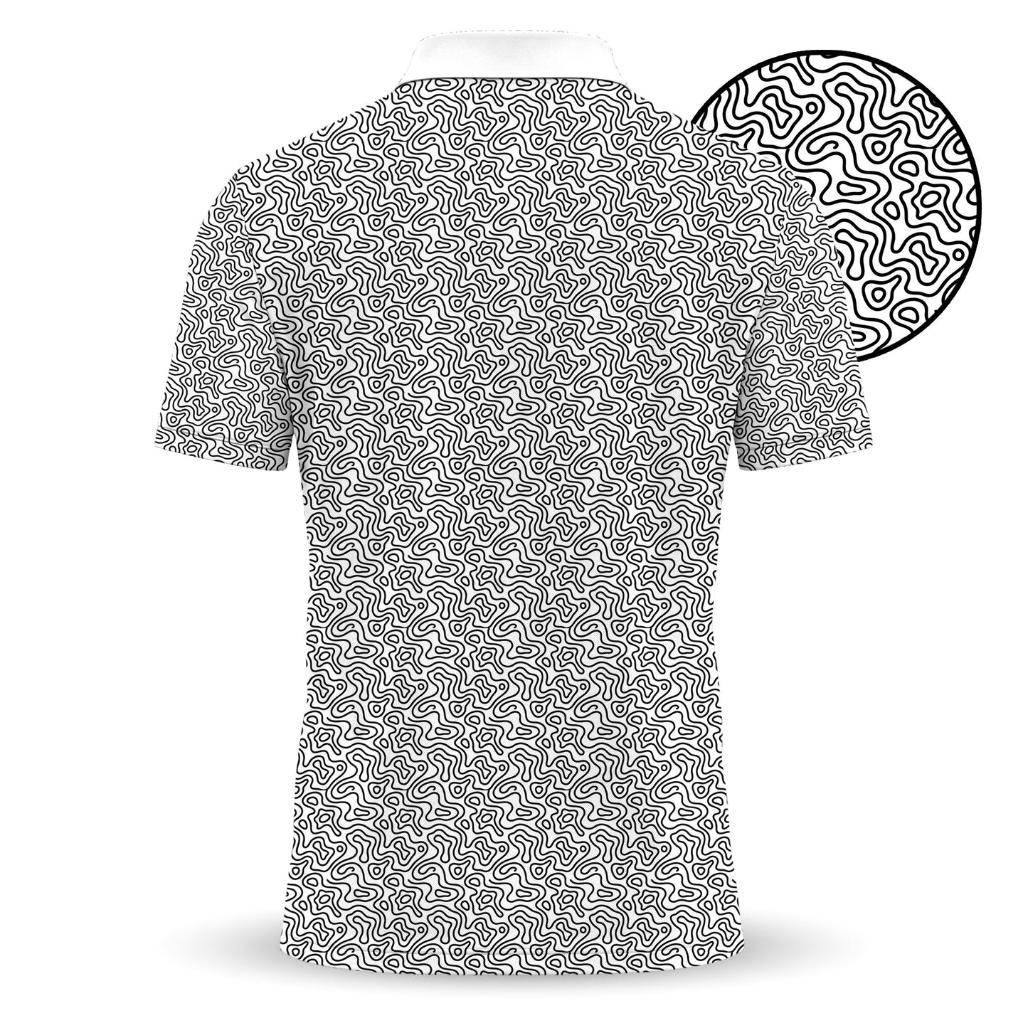 Golf Coure Black And White Pattern Men Polo Shirt