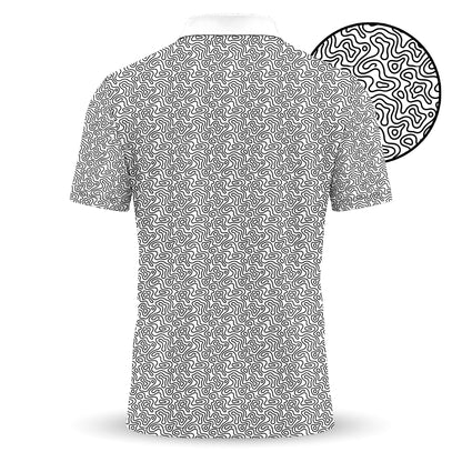 Golf Coure Black And White Pattern Men Polo Shirt