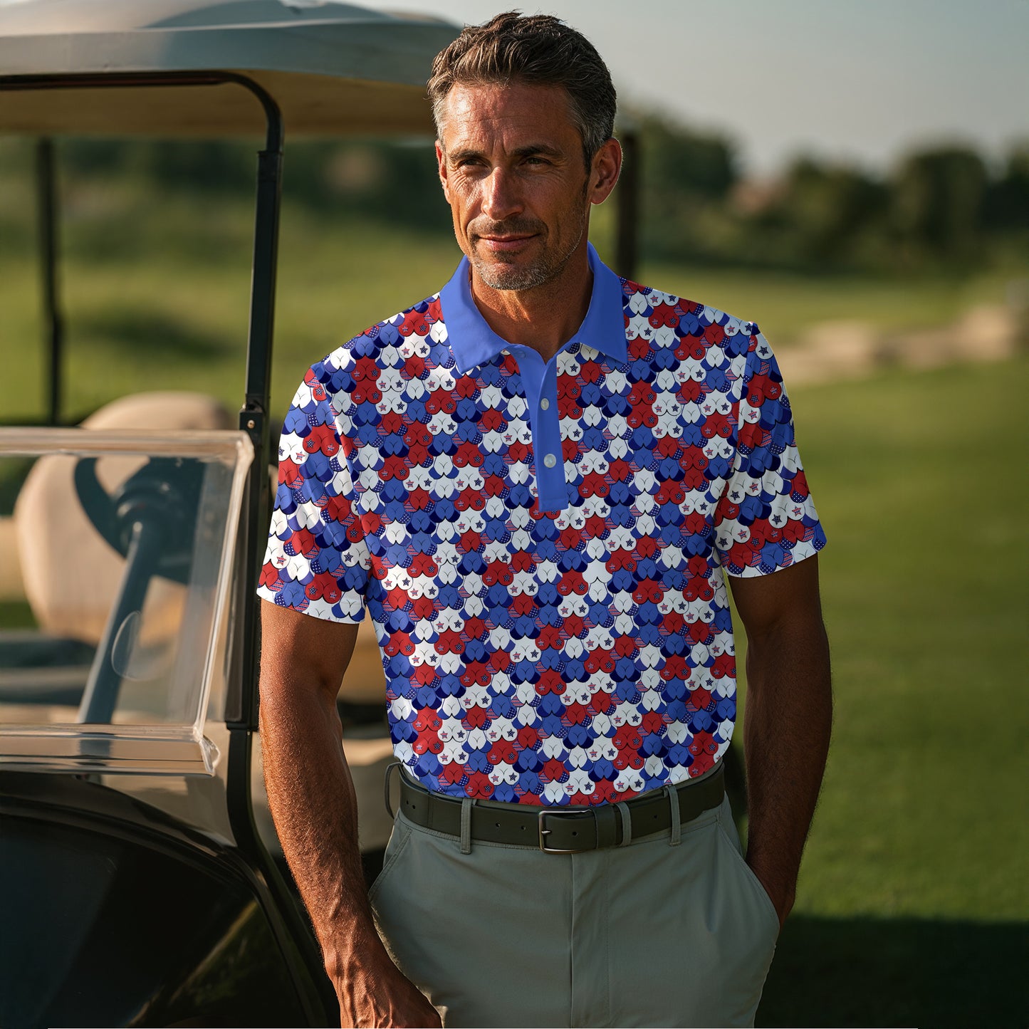Funny USA Pattern Brand Men Polo Shirt