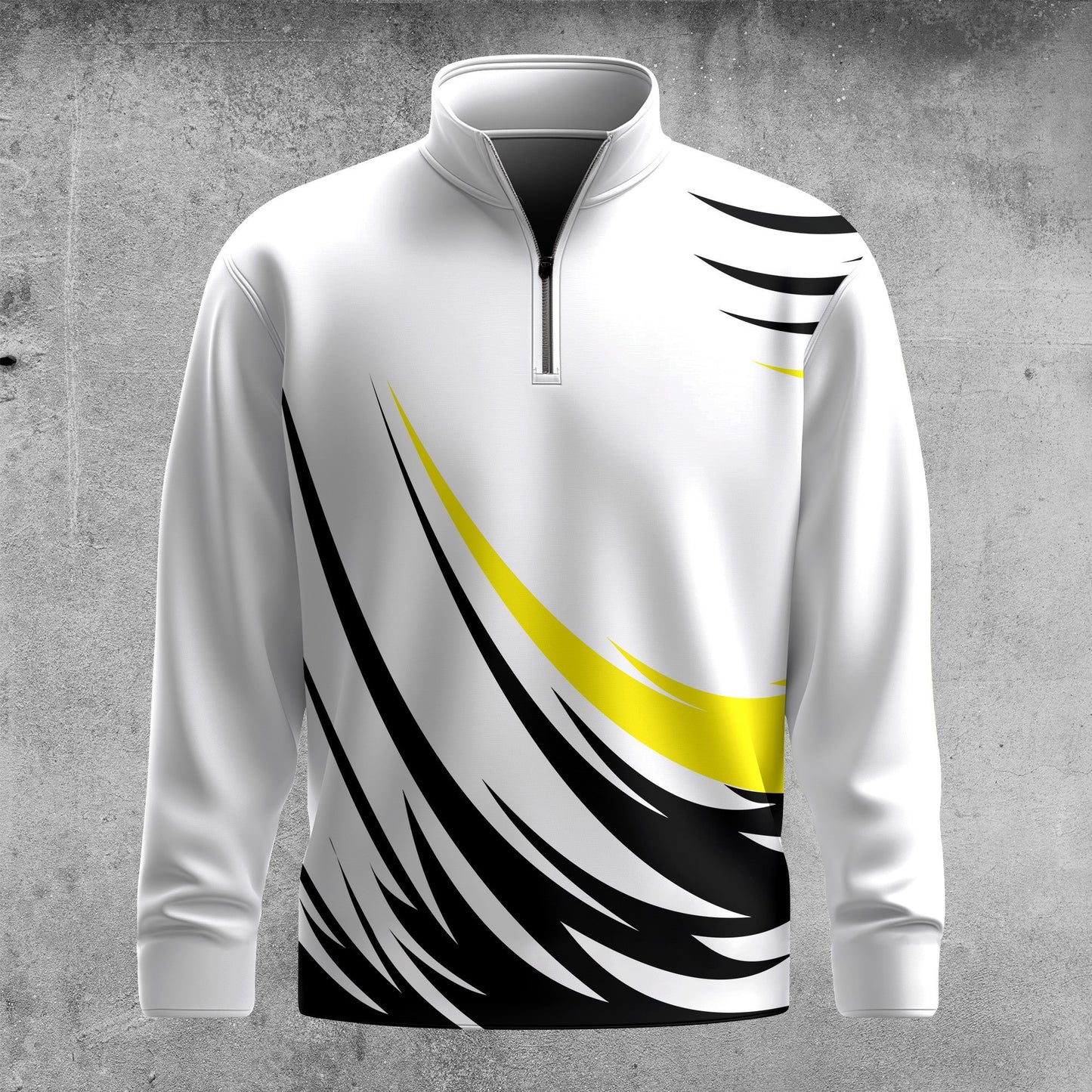Black Yellow 2026  Sporty Men Quarter-zip Pullover