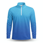 Blue Dark Blue Circle Men Quarter-zip Pullover