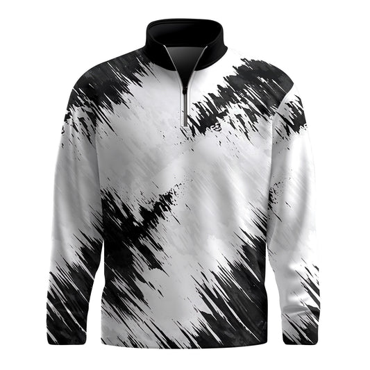 Black White Sporty 2026  Men Quarter-zip Pullover