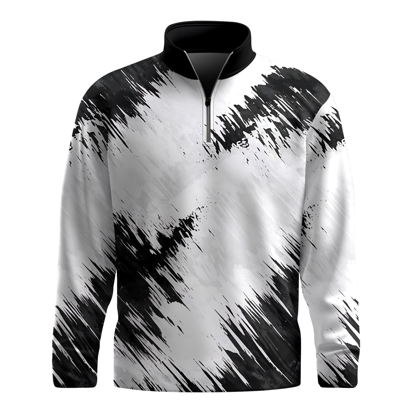 Black White Sporty 2026  Men Quarter-zip Pullover