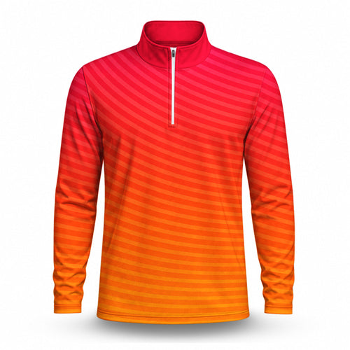 Pink Orange Circle Men Quarter-zip Pullover