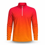 Pink Orange Circle Men Quarter-zip Pullover