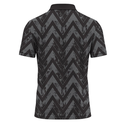 Black Grey Men Polo Shirt