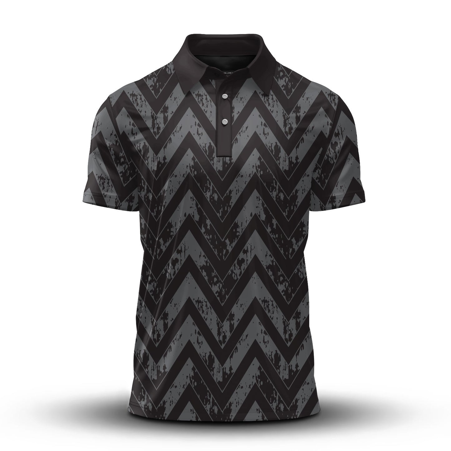 Black Grey Men Polo Shirt