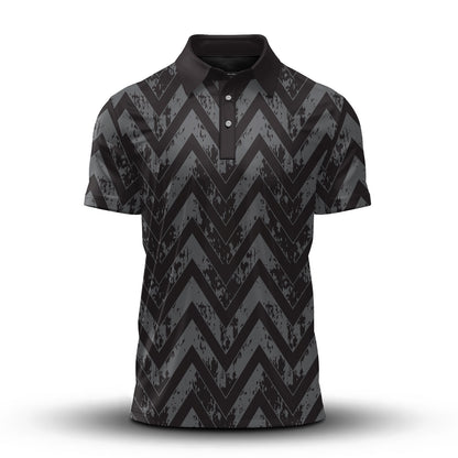 Black Grey Men Polo Shirt