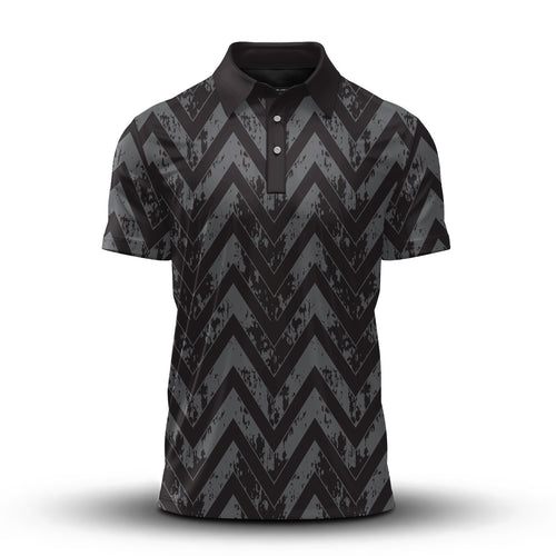 Black Grey Men Polo Shirt