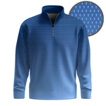 Gradient Blue 2026  Trophy Pattern Men Quarter-zip Pullover