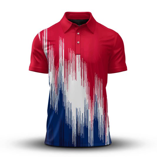 Red Blue White Sporty 2026  Men Polo Shirt