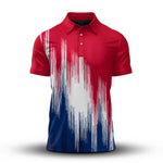 Red Blue White Sporty 2026  Men Polo Shirt